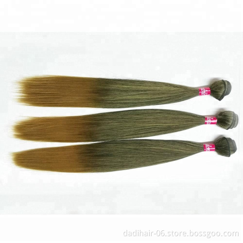 silk straight heat resistant fiber mixed two tone color T1b27 cheap hair bundles 100g,synthetic hair weave can be dyed